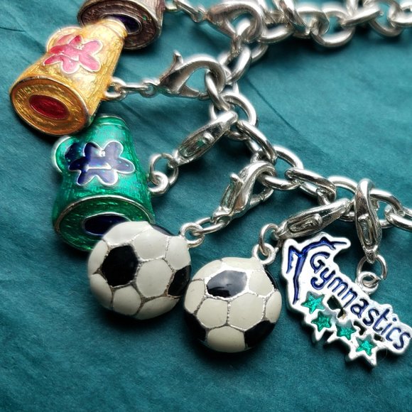 2/10$ Claire's hobbies charm bracelet silver tone - Picture 3 of 5